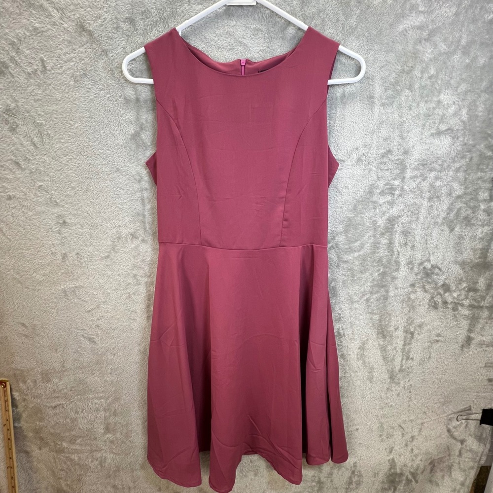Zeagoo Womens Sleeveless Fit & Flare Skater Mini Dress Dark Pink S Coquette